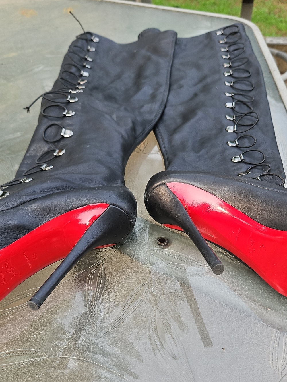 Christian Louboutin Black High-Heel Knee Boots - Women